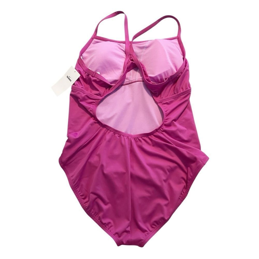 Nike HydraStrong Solid‎ Poly Racer Back One Piece Swimsuit - Picture 2 of 4